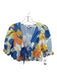 Peter Som Size 6 Blue, Orange, Green Tie Front Abstract Short Balloon Sleeve Top Blue, Orange, Green / 6