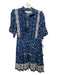 Sea New York Size 6 Blue, White, Purple Viscose Side Zip Floral V Neck Dress Blue, White, Purple / 6