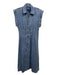 Veronica Beard Size 8 Light Wash Cotton pintuck waist Cap Sleeve Dress Light Wash / 8