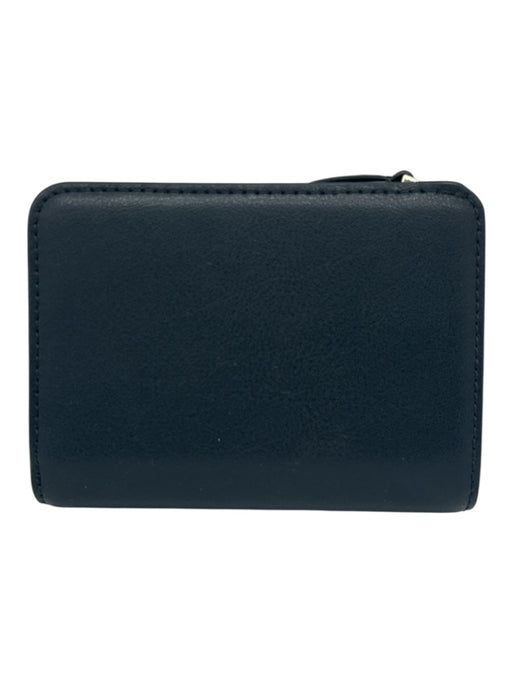 Marc Jacobs Black Leather Gold Tone Hardware Logo Multiple Compartments Wallets Black