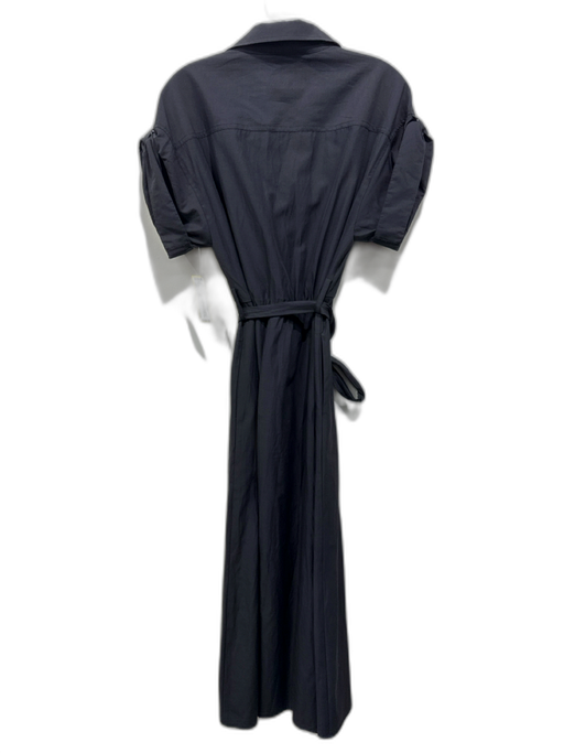 Brochu Walker Size M Dark Gray Polyester Blend Short Cuff Sleeve Collared Dress Dark Gray / M