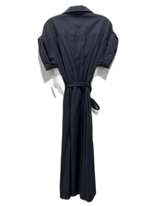 Brochu Walker Size M Dark Gray Polyester Blend Short Cuff Sleeve Collared Dress Dark Gray / M