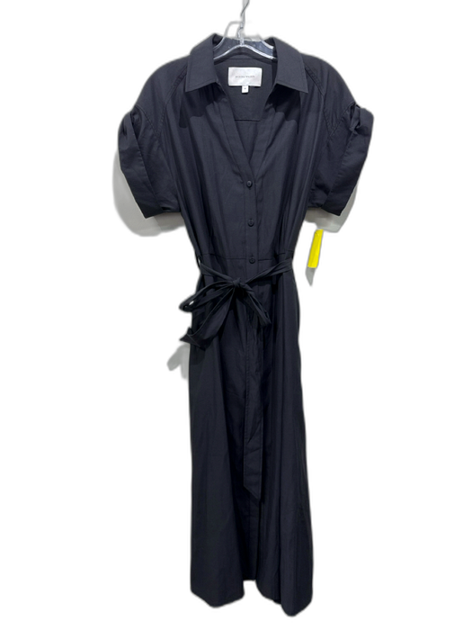 Brochu Walker Size M Dark Gray Polyester Blend Short Cuff Sleeve Collared Dress Dark Gray / M