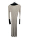 By Malene Birger Size S Beige & Black Viscose Blend Ribbed Midi Collar Dress Beige & Black / S