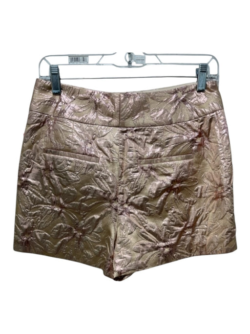 Alice + Olivia Size 6 Rose Gold Polyester & Cotton Pockets Botanical Shorts Rose Gold / 6