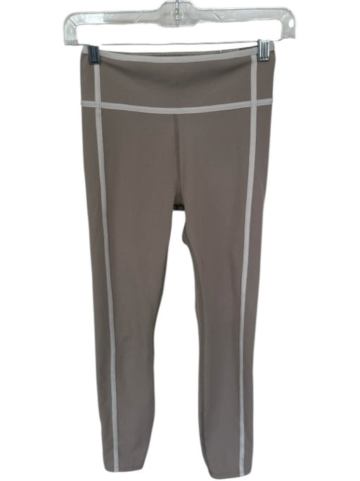 Vuori Size XS Tan & Creme Synthetic Stretch Stripe Detail High Rise Leggings Tan & Creme / XS