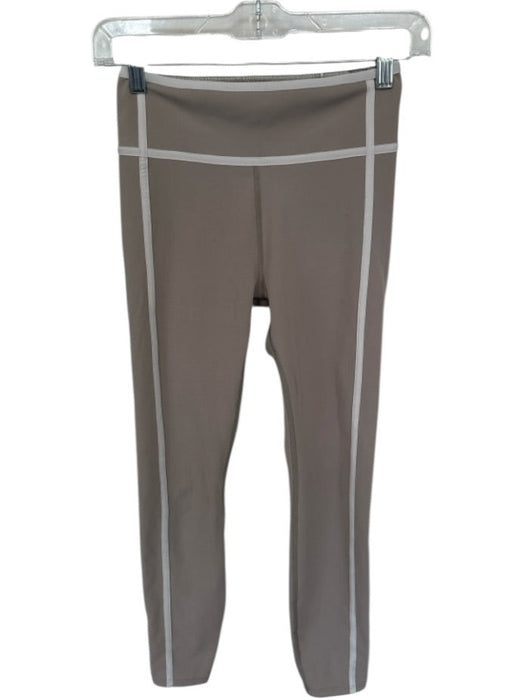 Vuori Size XS Tan & Creme Synthetic Stretch Stripe Detail High Rise Leggings Tan & Creme / XS