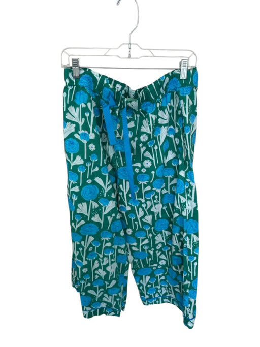 Mersea Size L Green, Blue & White Cotton Floral Long Sleeve Lounge Pajamas Green, Blue & White / L