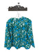 Mersea Size L Green, Blue & White Cotton Floral Long Sleeve Lounge Pajamas Green, Blue & White / L