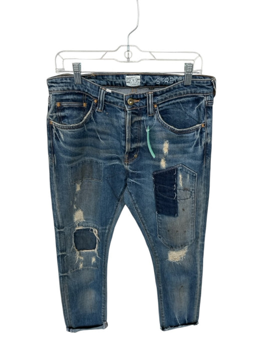 PRPS Size 30 Medium Wash Denim Distressed Patches Skinny Men's Jeans Medium Wash / 30