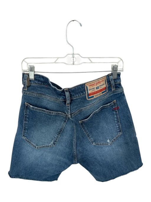 Diesel Size 31 Medium Wash Denim Zip Fly Raw Hem Bermuda Shorts Medium Wash / 31
