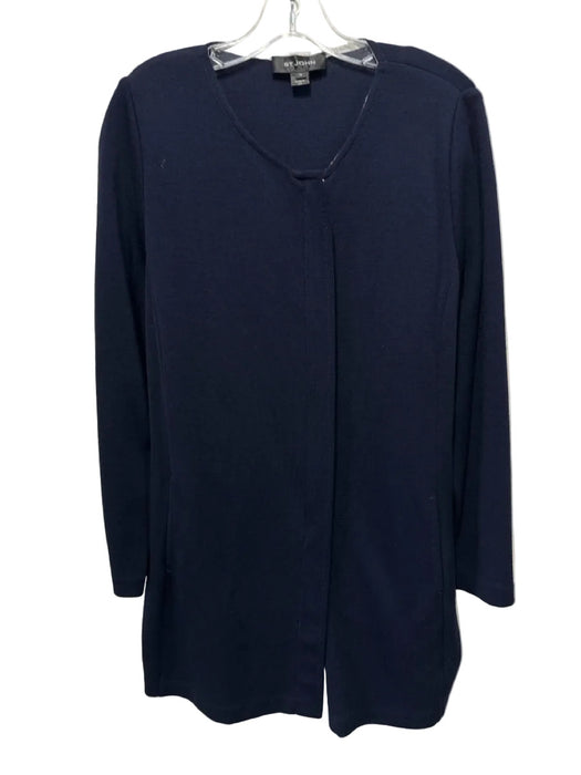 St. John Navy & white Wool Blend Sleeveless Tank Side Zip Jacket Jacket Set