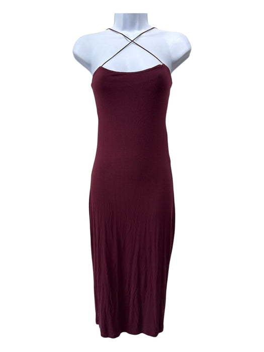 T Alexander Wang Size XS Maroon Red Modal Blend micro straps Cut Out back Dress Maroon Red / XS