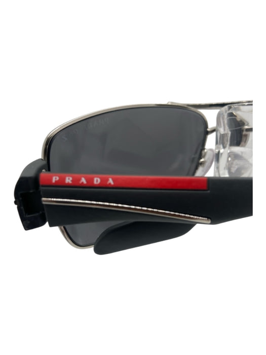 Prada Silver Metal Gunmetal Hardware Sunglasses Silver