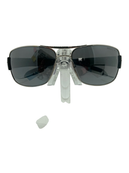 Prada Silver Metal Gunmetal Hardware Sunglasses Silver