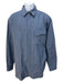 Dior Like New Size XL Blue Cotton Solid Zip UP Collared Men's Long Sleeve Shirt XL