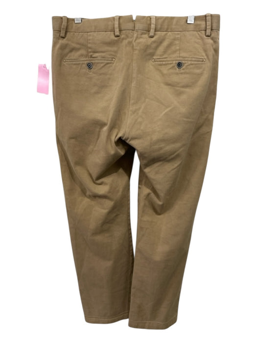 Peter Millar Size 34 Tan Cotton Blend Solid Slim Khakis Men's Pants Tan / 34