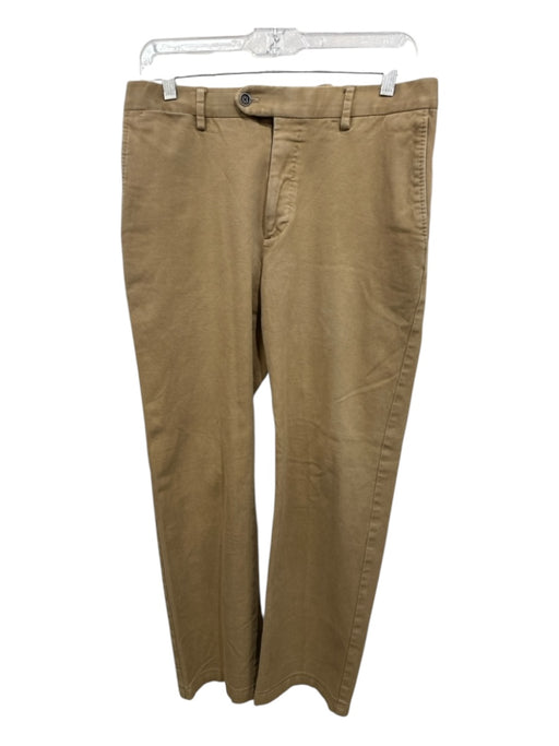 Peter Millar Size 34 Tan Cotton Blend Solid Slim Khakis Men's Pants Tan / 34