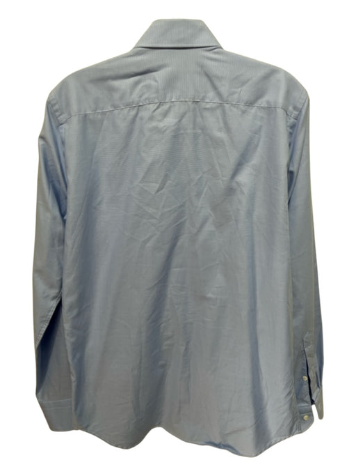 Canali Size 15.5 Blue Cotton Solid Spread Collar Button up Long Sleeve Shirt Blue / 15.5