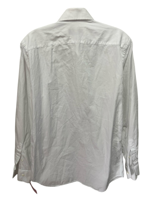 Canali Size 15.5 White Cotton Solid Button Up Men's Long Sleeve Shirt White / 15.5