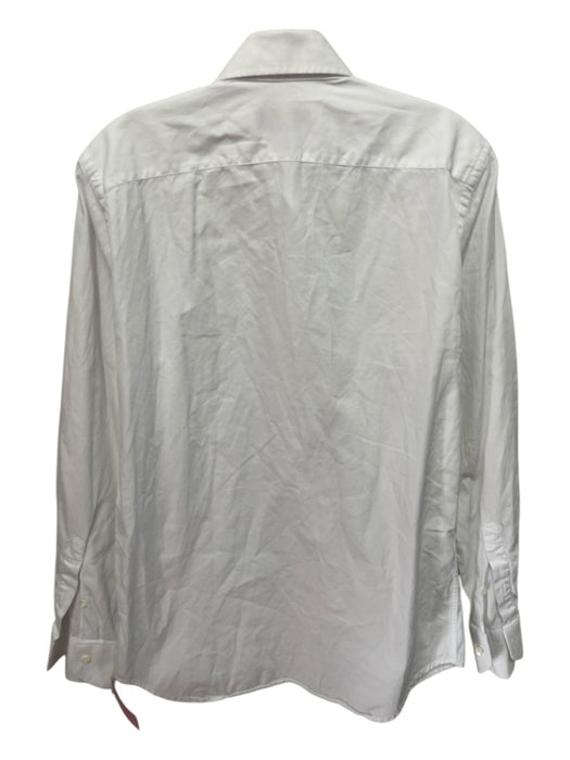 Canali Size 15.5 White Cotton Solid Button Up Men's Long Sleeve Shirt White / 15.5