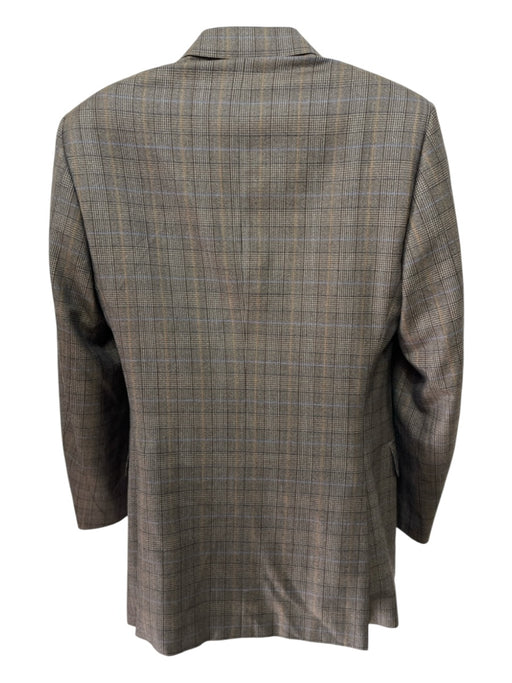 Canali Brown Wool Plaid 2 Button Men's Blazer Brown / 50