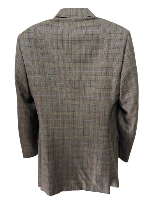Canali Brown Wool Plaid 2 Button Men's Blazer Brown / 50
