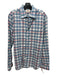 Faherty Size M Light Blue & Red Cotton Plaid Button Down Men's Long Sleeve Shirt M