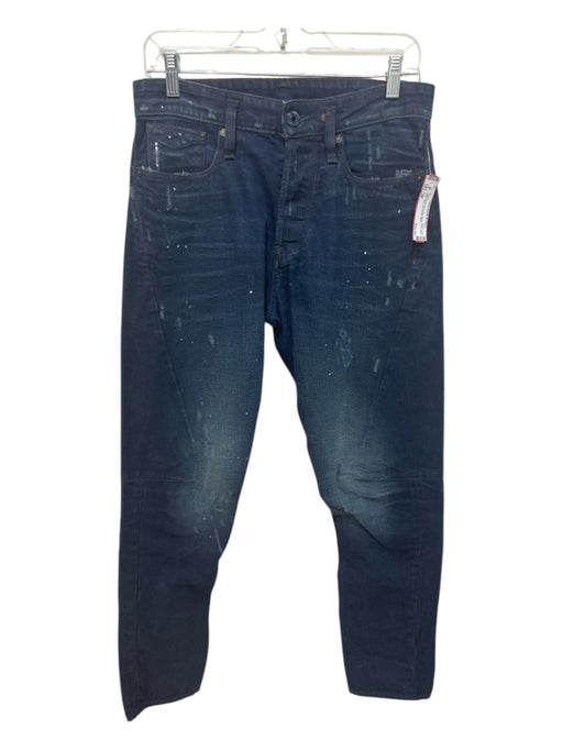 G Star Size 28 Dark Wash Cotton Blend Solid Moto Jean Men's Pants Dark Wash / 28