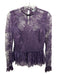 Likely Size 2 Purple Nylon Floral Lace Ruffle Hem Long Sleeve Top Purple / 2