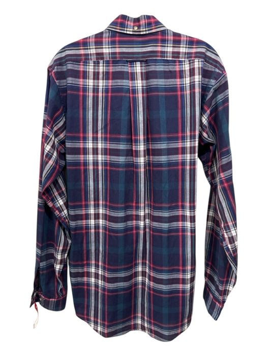 Gant Size M Blue & Multi Cotton Plaid Button Down Men's Long Sleeve Shirt Blue & Multi / M