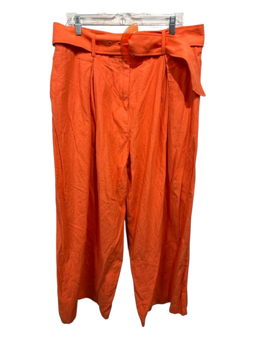 Farm Rio Size XL Orange Lyocell blend High Rise pleat front Belted Pants Orange / XL