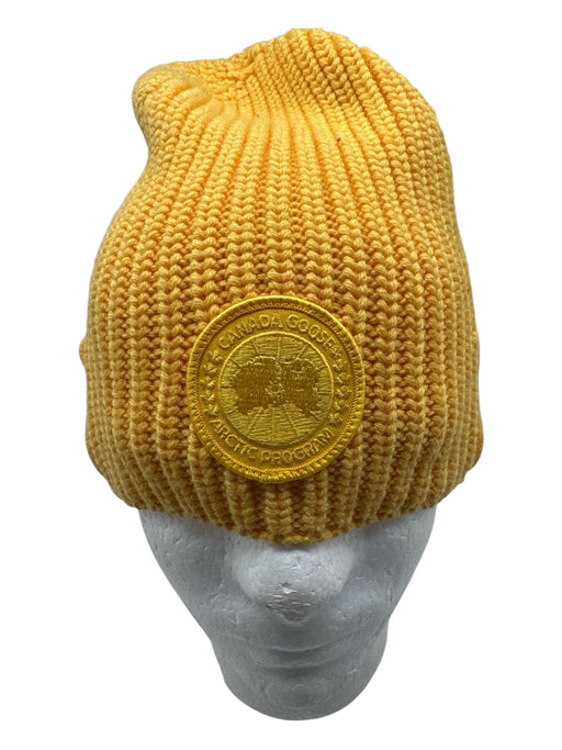 Canada Goose Yellow Knit Beanie Men's Hat Yellow