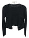 Peruvian Connection Size XS Black Pima Cotton Ribbed Knit Open Front Cardigan Black / XS