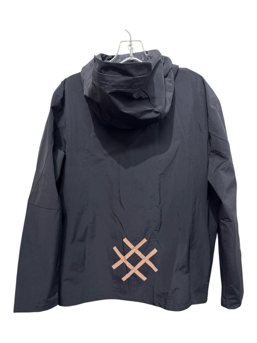 Lucid Size L Black Synthetic Solid Windbreaker Zip Up Men's Jacket Black / L