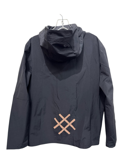 Lucid Size L Black Synthetic Solid Windbreaker Zip Up Men's Jacket Black / L