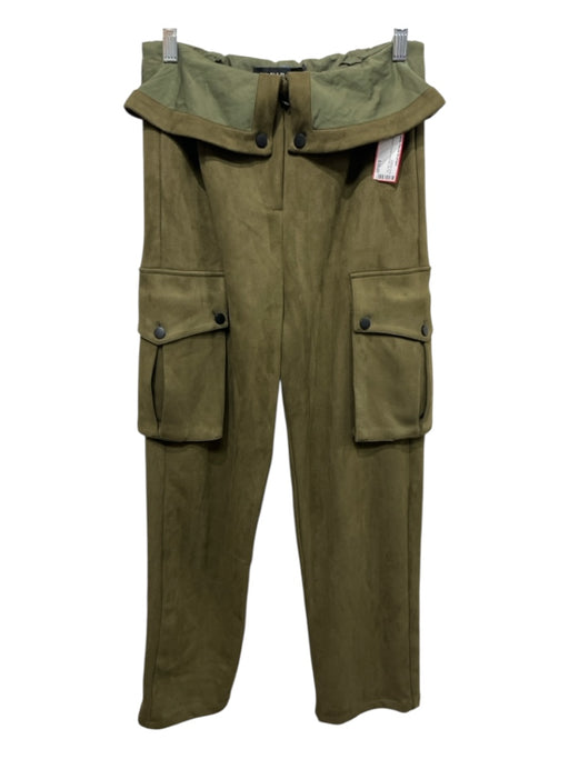 Akira Size S Green Polyester Cargo Pockets Zip Fly Pants Green / S