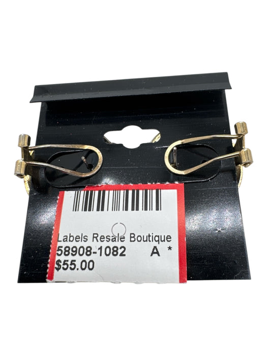 Black, Gold & Clear Gold Tone Metal Enamel Rhinestone Baguette Circle Earrings Black, Gold & Clear