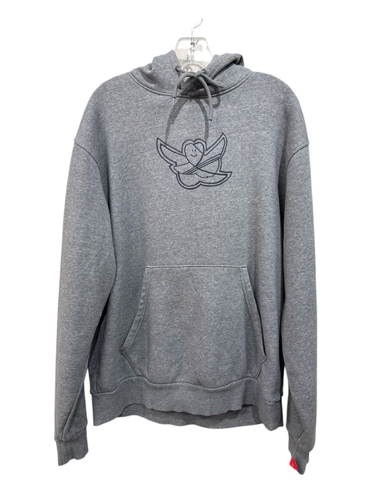 Adidas Size L Gray & Black Cotton Graphic Men's Jacket Gray & Black / L