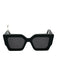 Off White Black & Gold Acetate Metal Logo Square Oversized Arms Sunglasses Black & Gold