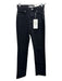 Bershka Size 2 Black Cotton High Waist Slim Straight Leg Zip & Button Jeans Black / 2