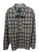 Liverpool LA NWT Size L Tan & Navy Print Cotton Blend Plaid Zip UP Men's Jacket Tan & Navy Print / L