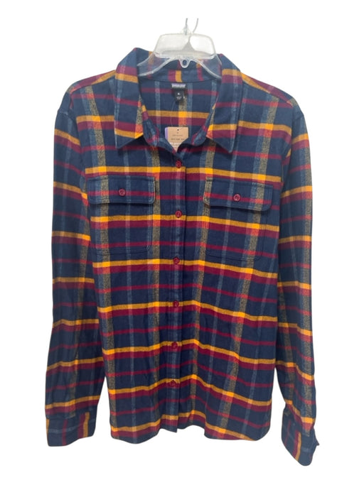 Patagonia NWT Size XL Navy & Red Cotton Blend Plaid Flannel Button up Jacket Navy & Red / XL