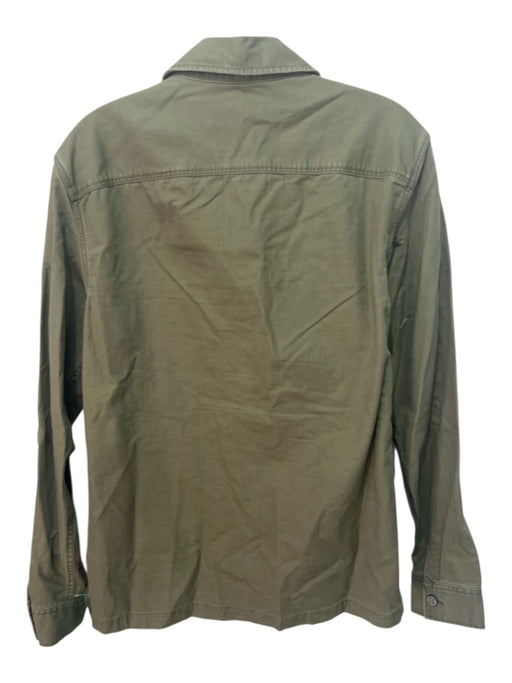 ALLSAINTS Size M Green Cotton Blend Solid Front Pocket Men's Jacket Green / M