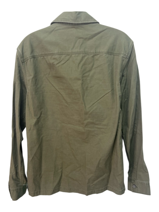 ALLSAINTS Size M Green Cotton Blend Solid Front Pocket Men's Jacket Green / M