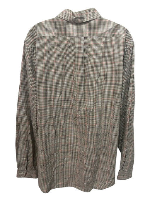 Polo Size 16 Beige & Red Cotton Plaid Button Up Men's Long Sleeve Shirt Beige & Red / 16