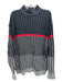 Koman Size XL Black & Red Acrylic Ribbed Mock Neck Men's Sweater Black & Red / XL