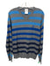 Adidas Size M Gray & Blue Cotton Striped Crew Men's Sweater Gray & Blue / M