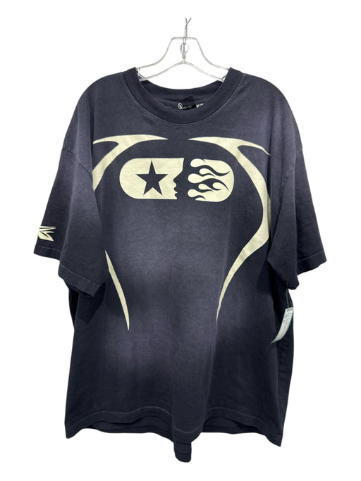 Hellstar Size XL Faded Black Cotton logo T Shirt Men's Short Sleeve Faded Black / XL