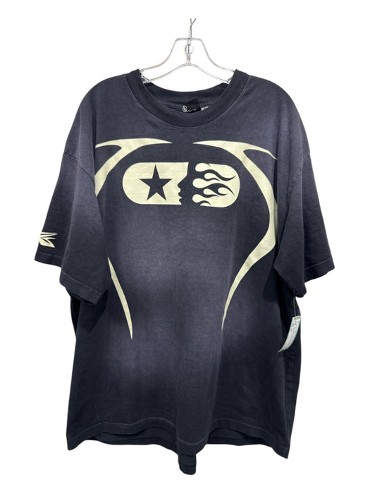 Hellstar Size XL Faded Black Cotton logo T Shirt Men's Short Sleeve Faded Black / XL